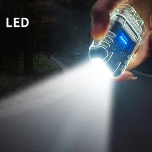 Outdoor Survival Camping charging waterproof cigarette led lighter keychain