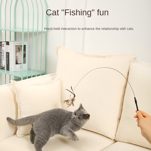 Jouet pour chat auto-entretenant, résistant aux morsures, en fil d'acier avec ventouse, plume et clochette - Product Image 3