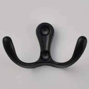 Wall Mounted Double Hooks Zinc Alloy Coat Hangers Black <b>Silver</b> Gold White Door Wall Hook For Clothing Storage - Product Image 4