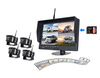 Système de caméra sans fil pour camion de 10 pouces, 1080p HD et 12-24V large tension, étanche IP68 pour camions à plateau, surveillance de vision nocturne