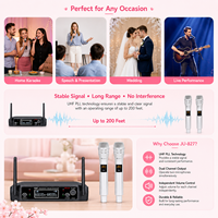 Microphone dynamique sans fil portable JIN JUE JU-827 avec écran LCD, faible bruit, pour karaoké et conférences