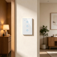 Interrupteur mural intelligent ultime WHX03 3 gangs sans neutre WiFi Zigbee Tuya APP Contrôle vocal Android Alexa Google Home US Hôtel