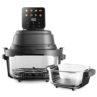 Friteuse à air électrique double panier classique avec contrôle numérique, grill sans huile et technologie d'air chaud circulant à 360° pour la cuisson