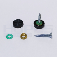 Laiton en acier inoxydable noir mat Demi-rond Plat Décoration Couvercle à vis avec rondelle Filetage Insert Set package