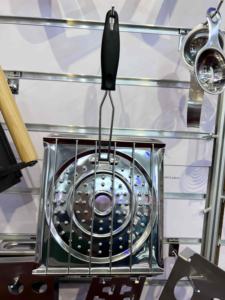 <span class=keywords><strong>Diffuseur</strong></span> de chaleur pour grille-pain de camping en acier inoxydable 430, 22x20 cm, avec poignée pliable en bakélite, pour barbecue au <span class=keywords><strong>gaz</strong></span> ou électrique, et réchaud à mijoter - Product Image 4