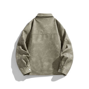 Chaqueta de cuero con logotipo personalizado, chaqueta de cuero para hombre, uniforme de béisbol americano para motocicleta, nueva colección de primavera y otoño. - Product Image 2