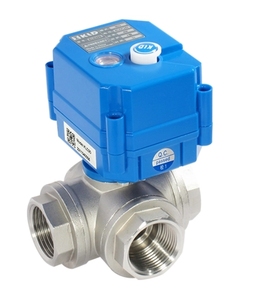 Flomarvel automatique <span class=keywords><strong>mini</strong></span> électrique dc 12v 24 vanne à boisseau sphérique 3 voies avec actionneur moteur pour le contrôle de vidange de déviateur de mélange de débit d'eau - Product Image 2