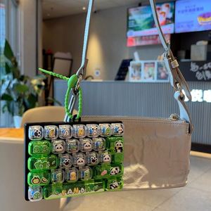 Mini-Tastatur Panda-Tastenkappen 26 Tasten Schlüsselanhänger Taschenanhänger Stressabbau Niedlicher Charm-Anhänger Geschenkbox-Set - Product Image 3