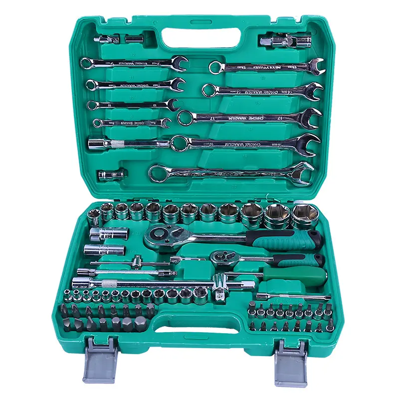 82 Uds herramientas de Coche Juegos de llaves herramientas Caja Profesional reparación mecánica auto Llave de trinquete enchufe juegos de herramientas