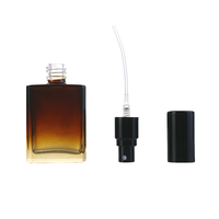 Flacon de parfum en verre carré à vaporisateur fin, vide, couleur dégradée, 15 ml, pour cosmétiques, hydratant pour le visage