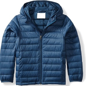 Men Navy Blue down bubble puffer jacket winter arrival <b>light</b> weight hooded full sleeve <b>By</b> <b>inspire</b> apparel - Product Image 1