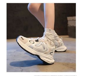 Qlfashion Explosions - Zapatillas Deportivas Transpirables con Suela Gruesa para Mujer, Otoño 2025, con Cordones, Súper Modernas, Combinan con Todo, Blancas, Talla 26 - Product Image 6