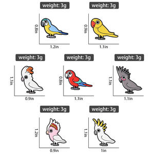 Pin Enamel Burung Beo Kartun, Bros Burung Macaw Cockatoo <span class=keywords><strong>Cockatiel</strong></span>, Lencana Ransel, Perhiasan Fashion, Hadiah untuk Teman - Product Image 6