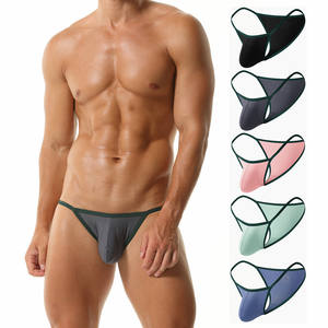 Logo personalizzato da <span class=keywords><strong>uomo</strong></span> Sexy con perizoma a perizoma <span class=keywords><strong>trasparente</strong></span> Bikini Ultra-basso lavorato a maglia eco-friendly biancheria intima traspirante all'ingrosso - Product Image 5