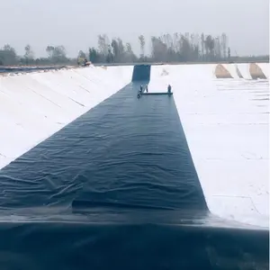 Hdpe geomembrane 라이너 10m 블랙 pp 플라스틱 시트 연못 라이너 물고기 농장 역청 방수 막