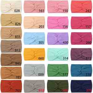 ที่คาดผมเด็ก Manotte LY-3552 สไตล์ยุโรปอเมริกัน สีพื้น ผ้าไนลอนยืดหยุ่น ลายแจ็คการ์ด แบบไขว้กว้าง - Product Image 6