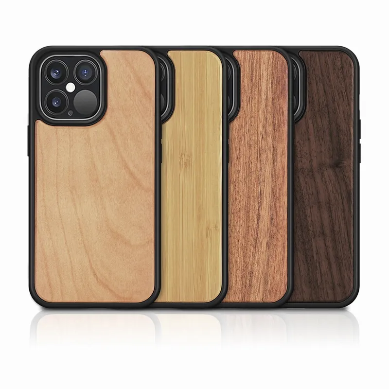 Custodia per telefono in vero legno naturale con Logo personalizzato per iPhone 15 14 13 12 11 Pro X XS XR 7 8 Plus telefono Coque