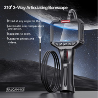 Endoscope de direction de prix usine 6.2mm avec caméra d'inspection d'endoscope étanche à lumière LED pour l'inspection automobile