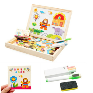 YUCI pizarra <span class=keywords><strong>de</strong></span> doble cara tablero <span class=keywords><strong>de</strong></span> <span class=keywords><strong>dibujo</strong></span> rompecabezas 3D <span class=keywords><strong>para</strong></span> niños figura animal vehículo circo madera 2 en 1 tablero <span class=keywords><strong>de</strong></span> rompecabezas - Product Image 2