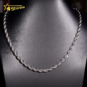공장 직판 도매가 모이사나이트 클라스프 스테인리스 스틸 <span class=keywords><strong>6mm</strong></span> 다이아몬드 컷 로프 체인 - Product Image 6