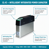 Condensateur de puissance intégré intelligent CL-IC 5-60kvar 400V 50Hz Classe d'isolation IP20 Compensation de puissance réactive Banque PFC Énergie