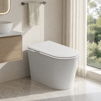WC intelligent à poser au sol avec bidet intégré, siège chauffant, chasse d'eau automatique et télécommande