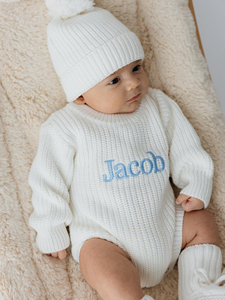 Abito Unisex personalizzabile <span class=keywords><strong>per</strong></span> il ritorno a casa pagliaccetto personalizzato ricamato con cappello a fiocco e stivaletti <span class=keywords><strong>per</strong></span> neonati - Product Image 2
