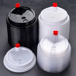 Offre Spéciale rose conversion dur transparent mat pp moulage par injection thé au lait couvercle de tasse en plastique thé à bulles boba couvercle et paille