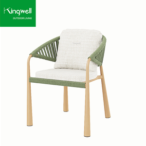 Set di Tavolo <span class=keywords><strong>e</strong></span> <span class=keywords><strong>Sedie</strong></span> <span class=keywords><strong>da</strong></span> <span class=keywords><strong>Giardino</strong></span> di Lusso Moderno in Alluminio <span class=keywords><strong>e</strong></span> Corda Intrecciata per Esterni, 4 Posti - Product Image 5