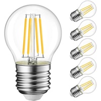 Ampoule à filament LED Edison G45 E27 AC220~240V Non dimmable Abat-jour en plastique transparent Indice de rendu des couleurs Ra80 Garantie de 2 ans