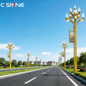 Lampadaire décoratif en forme de <span class=keywords><strong>magnolia</strong></span> avec boîte lumineuse publicitaire intégrée pour place publique et centre commercial - Product Image 3