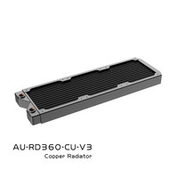 Radiateur de refroidissement à eau en cuivre Azieru AU-RD360-CU-V3 360, échangeur de chaleur à ailettes, plaque froide pour refroidissement liquide d'ordinateur