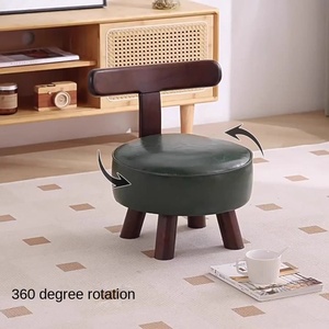 <span class=keywords><strong>Taburete</strong></span> Giratorio de Madera Maciza <span class=keywords><strong>con</strong></span> <span class=keywords><strong>Respaldo</strong></span> y Asiento Acolchado, Silla Pequeña para Niños, para el Hogar, Sala de Estar, <span class=keywords><strong>Taburete</strong></span> para Cambiar Zapatos - Product Image 3