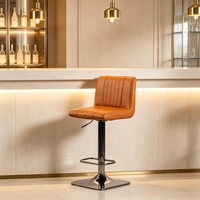 Tabouret de bar pivotant moderne en similicuir, réglable avec vérin à gaz, pour îlot de cuisine, comptoir de petit-déjeuner, bistrot