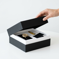 Boîte en papier noir mat personnalisée de luxe - Emballage magnétique écologique biodégradable haut de gamme pour haut-parleurs d'ordinateur