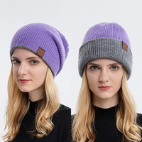 Nouvelle mode de bonnets tricotés unisexes bonnet réversible personnalisé chapeaux d'hiver