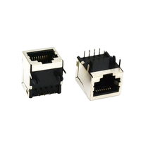 Conector de red RJ45 blindado de ángulo recto Hongsheng, hembra, 5 m, conector modular, ABS, rectangular, PCB, IP20