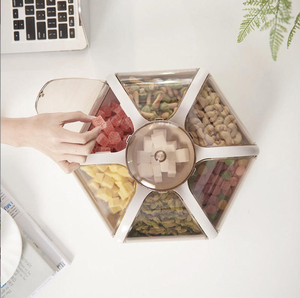 Caja de Almacenamiento Creativa con Forma de Loto, con Compartimentos y Tapa, para Dulces, Frutos Secos, etc., de PP de Grado Alimenticio, para Hogar, Fiestas y Oficina - Product Image 3