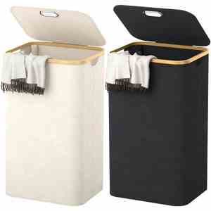Dirty Clothes Organizer Plastic Laundry Storage <b>Basket</b> Set With Portable Handles - Product Image 4