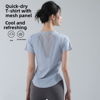 Ropa Deportiva de Secado Rápido para Mujer, Ropa de Fitness Transpirable, Ropa de Yoga de Manga Corta de Alta Gama