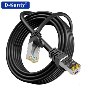 สายแพทช์อีเธอร์เน็ต OEM Cat6a S/FTP BC 26AWG 4 คู่ RJ45 8P8C สายแลนสีดำ 3 ม. 10 ม. ได้มาตรฐาน RoHS - Product Image 1