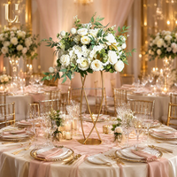 Support floral en métal doré torsadé Uvenue, grand vase de table pour mariage, centre de table floral pour banquet, réception, décoration