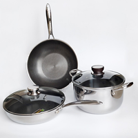 Pot de cuisson à 3 couches en acier inoxydable de 24cm, casseroles, marmite avec revêtement, pour soupe