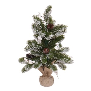 Fournitures de décoration de Noël de 35cm de hauteur arbre artificiel PE avec neige et cône de pin Mini décorations de Noël pour arbre de Noël - Product Image 1
