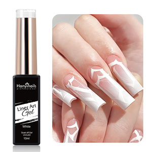 Pour Hanyinails nouveauté 5 couleurs Vegan métallisé Liner Art Gel ongles fournitures haute Pigment avec Source de lampe LED - Product Image 3