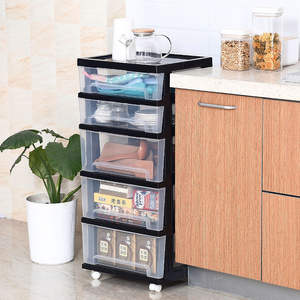 Rt5013 עיצוב רב שכבתי תיבת אחסון ביתית ללא התקנה נדרש חטיפים פלסטיק שקוף & מדף מגירת חדר שינה - Product Image 2