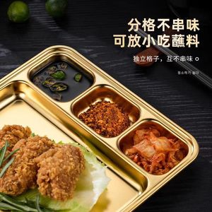 SUS304 Stainless Steel Serving <b>Tray</b> Divided Food Plate Multifunctional For <b>BBQ</b> Buffet Snacks - Product Image 5