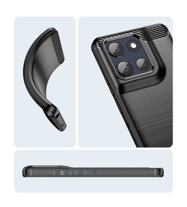 Pour <span class=keywords><strong>Moto</strong></span> G86 Power G56 G06 G100 <span class=keywords><strong>Pro</strong></span> Edge 60 Fusion G05 E15 G54 G64 G75 5G Coque en fibre de carbone brossée Coques souples en TPU Housse arrière - Product Image 2