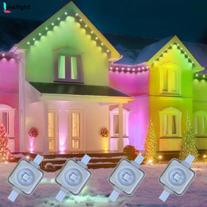 Permanent Christmas light WS2811 RGB IC External 50ft 100ft Adapter UFO controller kit sold outdoor Christmas eave lights