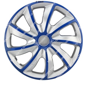 Couvre-roues de voiture universels en plastique argent et <span class=keywords><strong>bleu</strong></span>, enjoliveurs de voiture bleus avec 13 pouces 14 pouces 15 pouces - Product Image 1